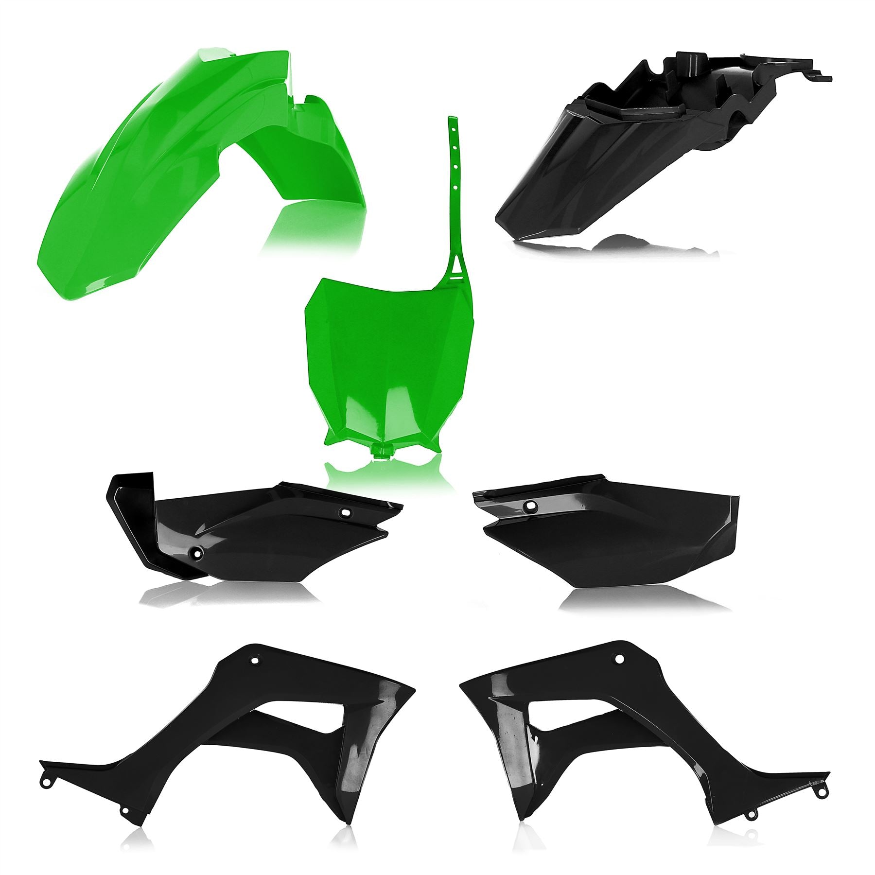 Acerbis Full Plastic Kit Green Black For Honda CRF 110F 2019-2024